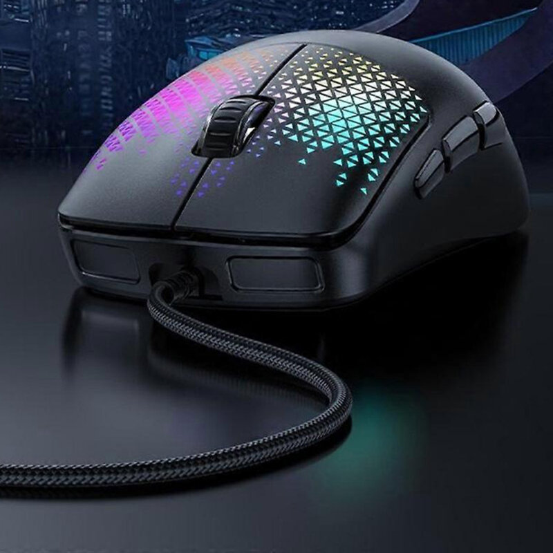 Mouse gaming cu fir USB RGB 7200DPI, Yesido KB20, negru