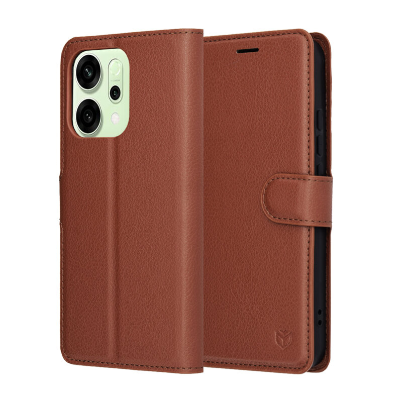 Husa Oppo Reno14 Techsuit Leather Folio, maro