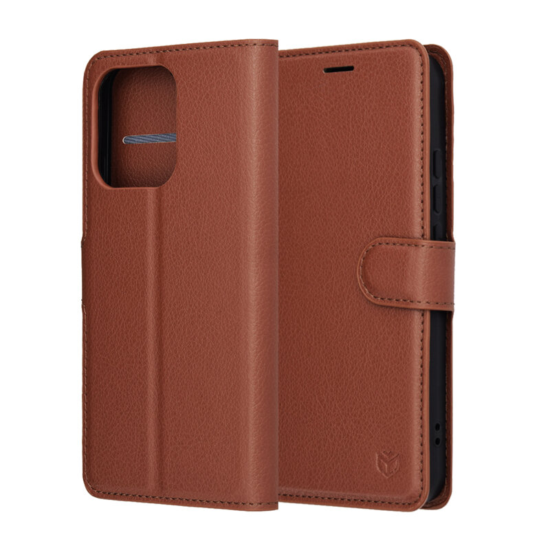Husa Oppo Reno14 Techsuit Leather Folio, maro