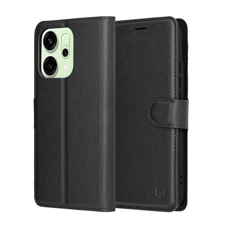 Husa Oppo Reno14 Techsuit Leather Folio, negru