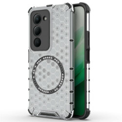 Husa transparenta Xiaomi Redmi 15 4G Techsuit HoneyComb Shield MagSafe, alb