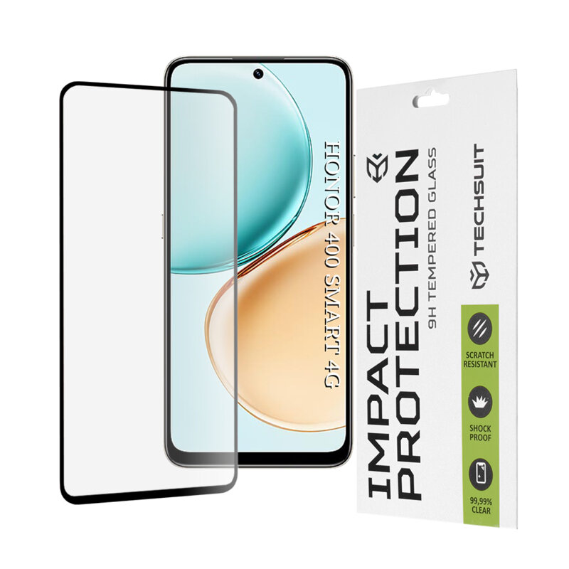 Folie sticla Honor 400 Smart 4G Techsuit 111D Full Glue Full Cover, negru