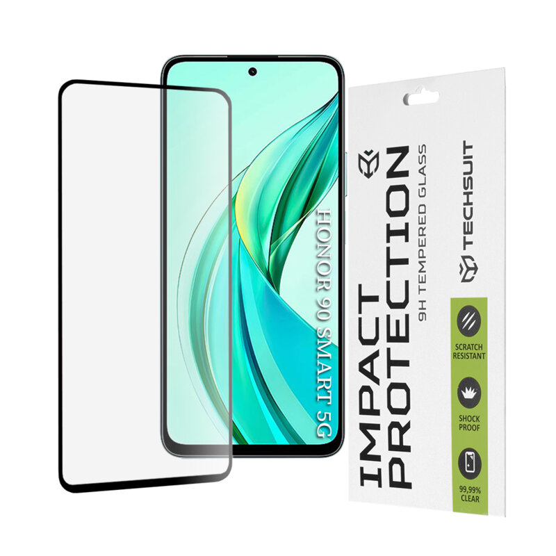 Folie sticla Honor 90 Smart Techsuit 111D Full Glue Full Cover, negru