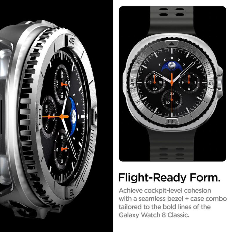 Rama protectie, bezel Samsung Galaxy Watch8 Classic Spigen, argintiu