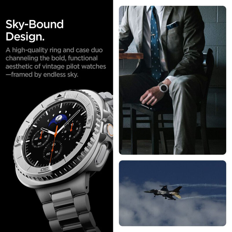 Rama protectie, bezel Samsung Galaxy Watch8 Classic Spigen, argintiu