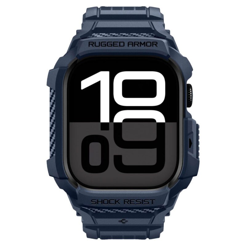 [Pachet husa + curea] Apple Watch 11 42mm Spigen Rugged Armor Pro, bleumarin