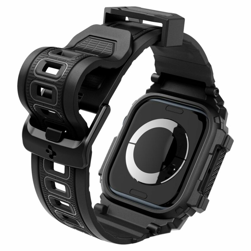 [Pachet husa + curea] Apple Watch 11 42mm Spigen Rugged Armor Pro, negru