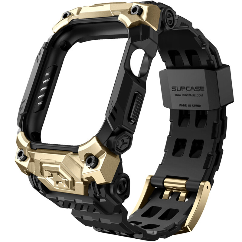 [Pachet husa + curea] Apple Watch 11 46mm Supcase Unicorn Beetle Ore, auriu