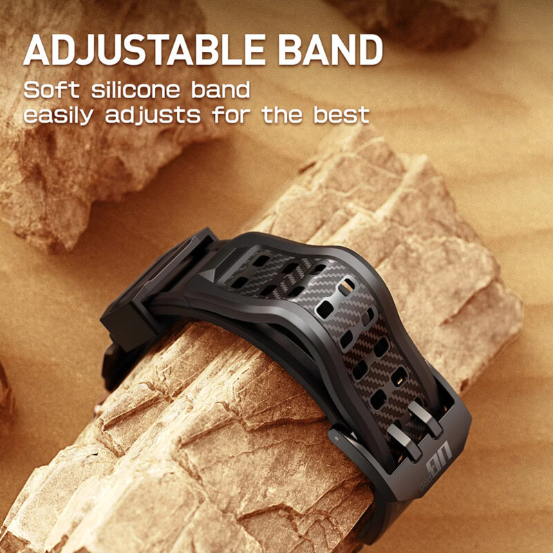 [Pachet husa + curea] Apple Watch 11 46mm Supcase Unicorn Beetle Pro, negru