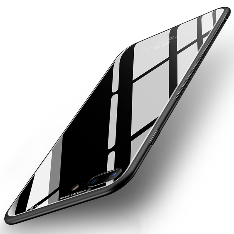 Husa iPhone 8 Plus MSVII Glass Slim Back Cover - Black
