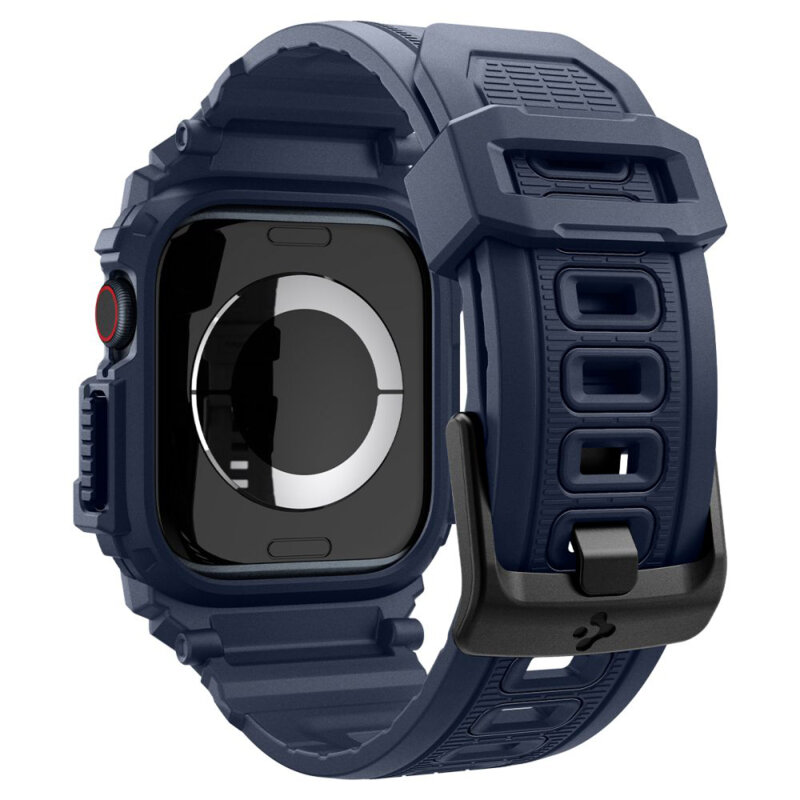 [Pachet husa + curea] Apple Watch 11 46mm Spigen Rugged Armor Pro, bleumarin