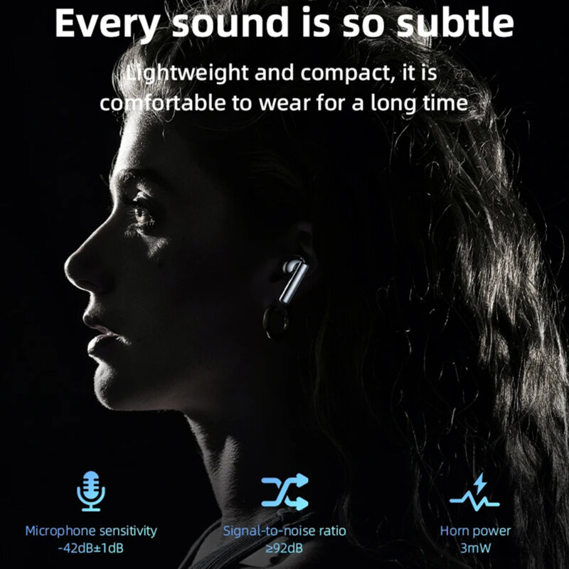 Casti Bluetooth in-ear cu control tactil TWS23, 300mAh, negru