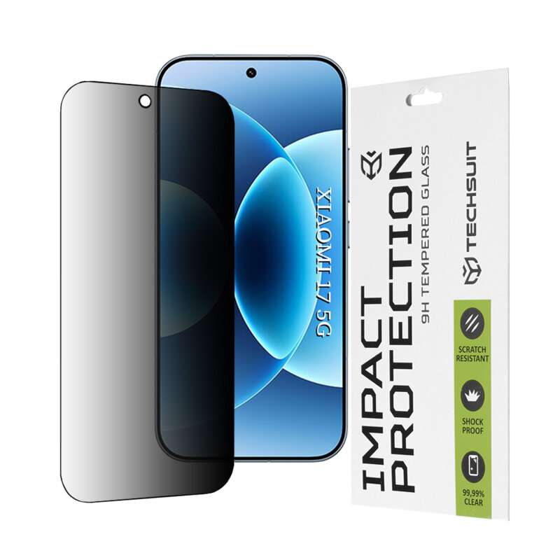 Folie sticla Xiaomi 17 Techsuit 111D Privacy Full Glue, negru