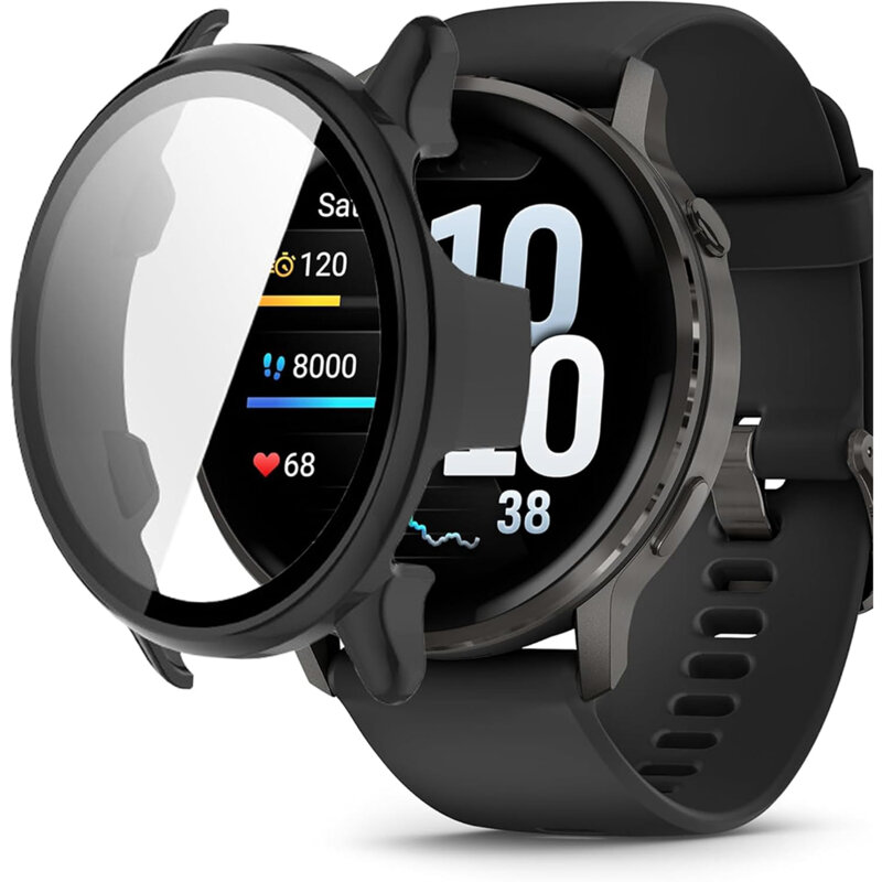 [Pachet 360°] Husa + folie Garmin Venu 4 41mm Techsuit Defense, negru
