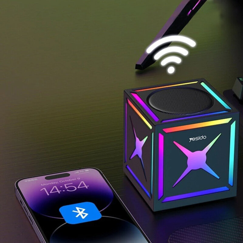 Boxa Bluetooth portabila cu lumini, Yesido YSW34, negru