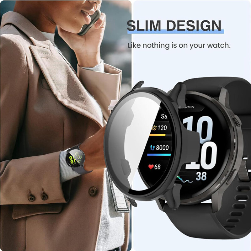 [Pachet 360°] Husa + folie Garmin Venu 4 45mm Techsuit Defense, roz