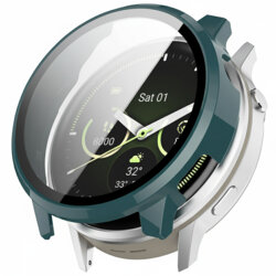 [Pachet 360°] Husa + folie Garmin Venu 4 45mm Techsuit Defense, verde inchis
