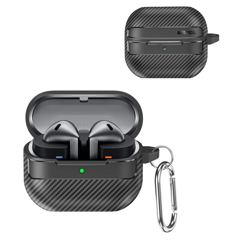 Husa Samsung Galaxy Buds 3 FE Techsuit CarbonFiber, negru