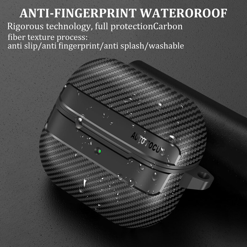 Husa Samsung Galaxy Buds 3 FE Techsuit CarbonFiber, negru