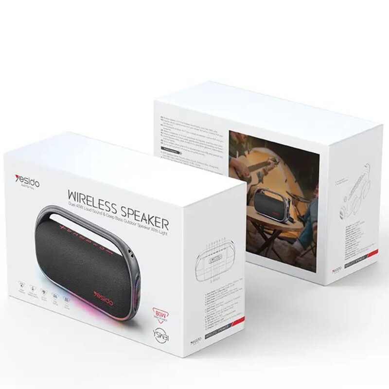 Boxa portabila cu 2 difuzoare BT5.0, 80W, 8000mAh, Yesido YSW31