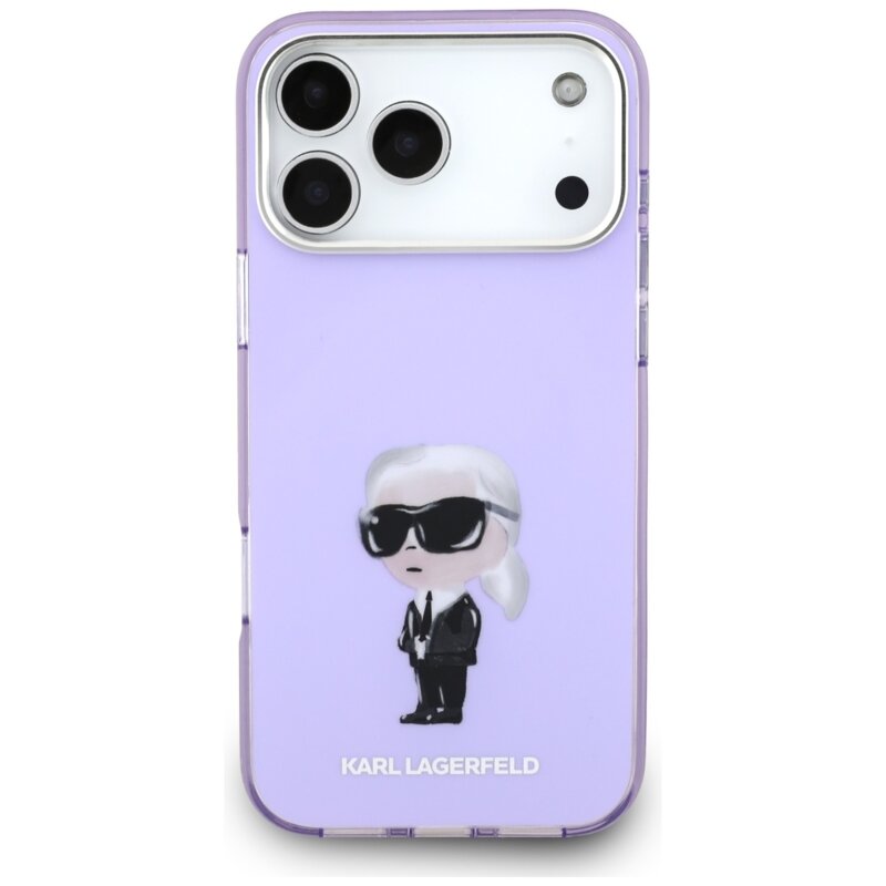 Husa iPhone 17 Pro Max Karl Lagerfeld IML Aquarelle MagSafe (KLHMP17XHMKIAQOU), mov, Karl & Choupette