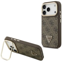 Husa originala Guess iPhone 17 Pro Hardcase 4G Triangle Logo MagSafe with Stand Camera, maro, GUHMP17LPCS4GPTW