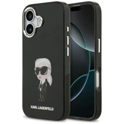 Husa iPhone 17 Karl Lagerfeld IML Aquarelle MagSafe, Karl Ikonik, negru, LHMP17SHMKIAQOK