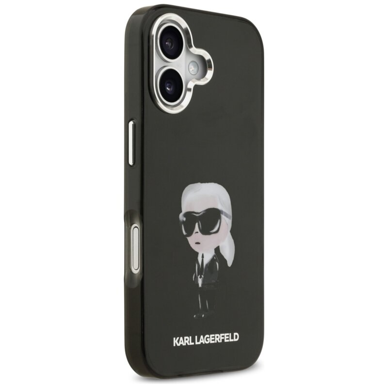Husa iPhone 17 Karl Lagerfeld IML Aquarelle MagSafe, Karl Ikonik, negru, LHMP17SHMKIAQOK