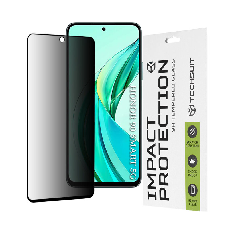 Folie sticla Honor 90 Smart Techsuit 111D Privacy Full Glue, negru