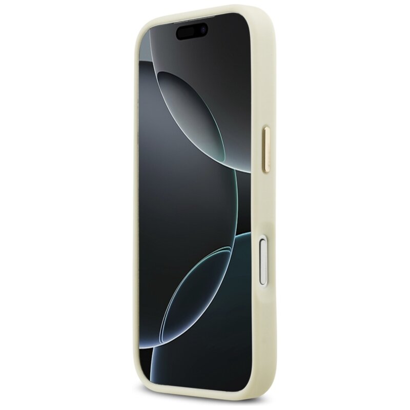 Husa iPhone 17 Pro Max Karl Lagerfeld Hardcase Script Logo, bej, KLHCP17XPSKMGVE