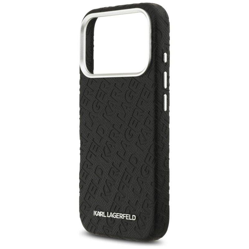 Husa iPhone 17 Pro Karl Lagerfeld Hardcase FW Stamped Karl MagSafe, negru, KLHMP17LPGKLFOFK