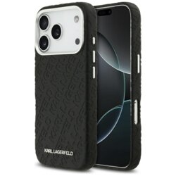 Husa iPhone 17 Pro Max Karl Lagerfeld Hardcase FW Stamped Karl MagSafe, negru, KLHMP17XPGKLFOFK