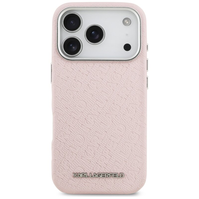Husa iPhone 17 Pro Max Karl Lagerfeld Hardcase FW Stamped Karl MagSafe, roz, KLHMP17XPGKLFOFP