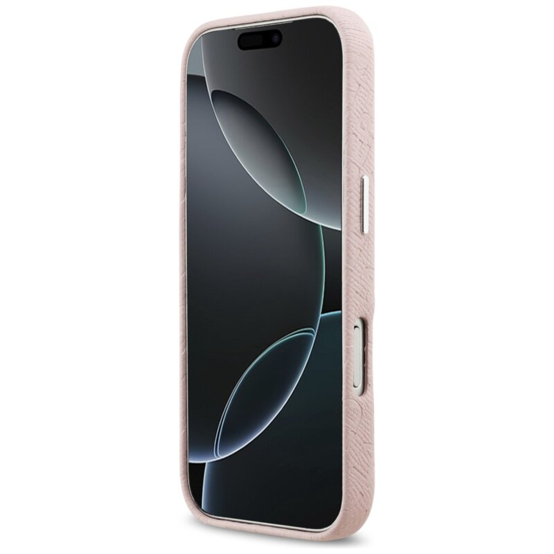 Husa iPhone 17 Pro Max Karl Lagerfeld Hardcase FW Stamped Karl MagSafe, roz, KLHMP17XPGKLFOFP