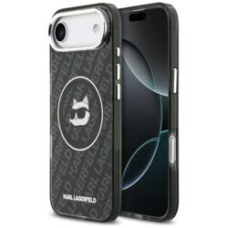 Husa iPhone 17 Air Karl Lagerfeld IML Choupette Head Logo MagSafe, negru, KLHMP17MHMKBCHOK