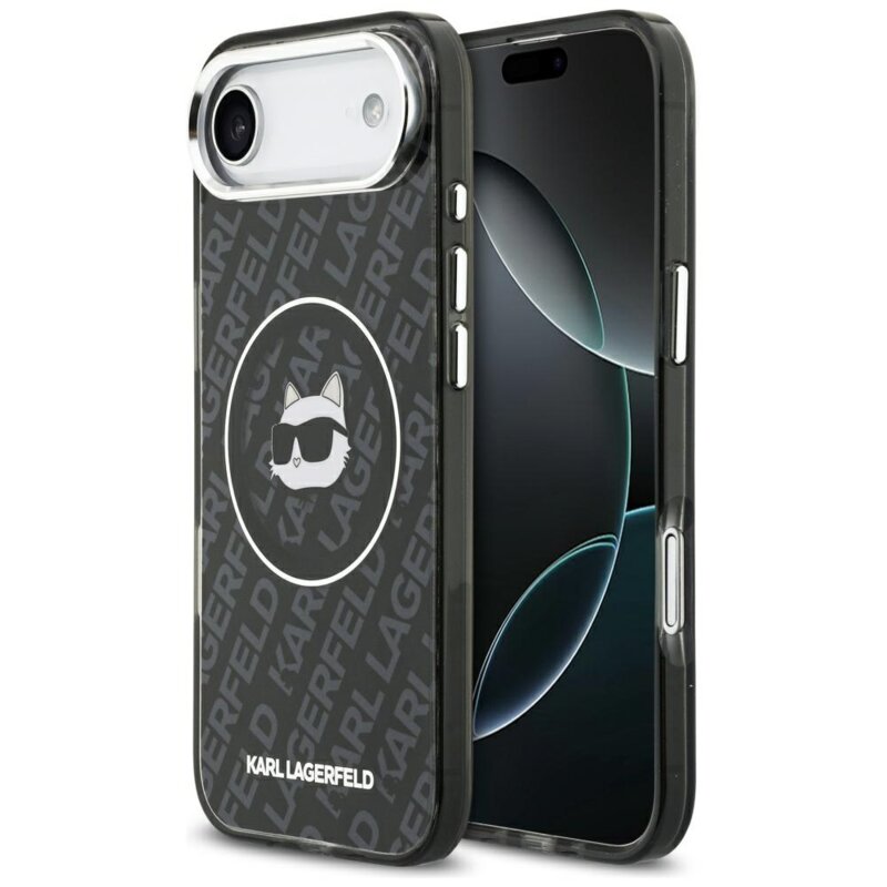 Husa iPhone 17 Air Karl Lagerfeld IML Choupette Head Logo MagSafe, negru, KLHMP17MHMKBCHOK
