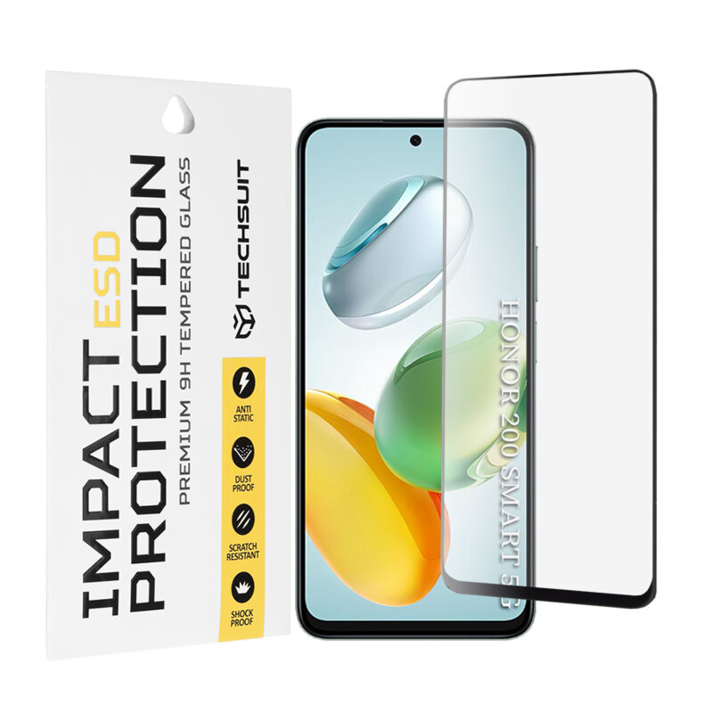 Folie sticla Honor 200 Smart Techsuit ESD Glass, negru