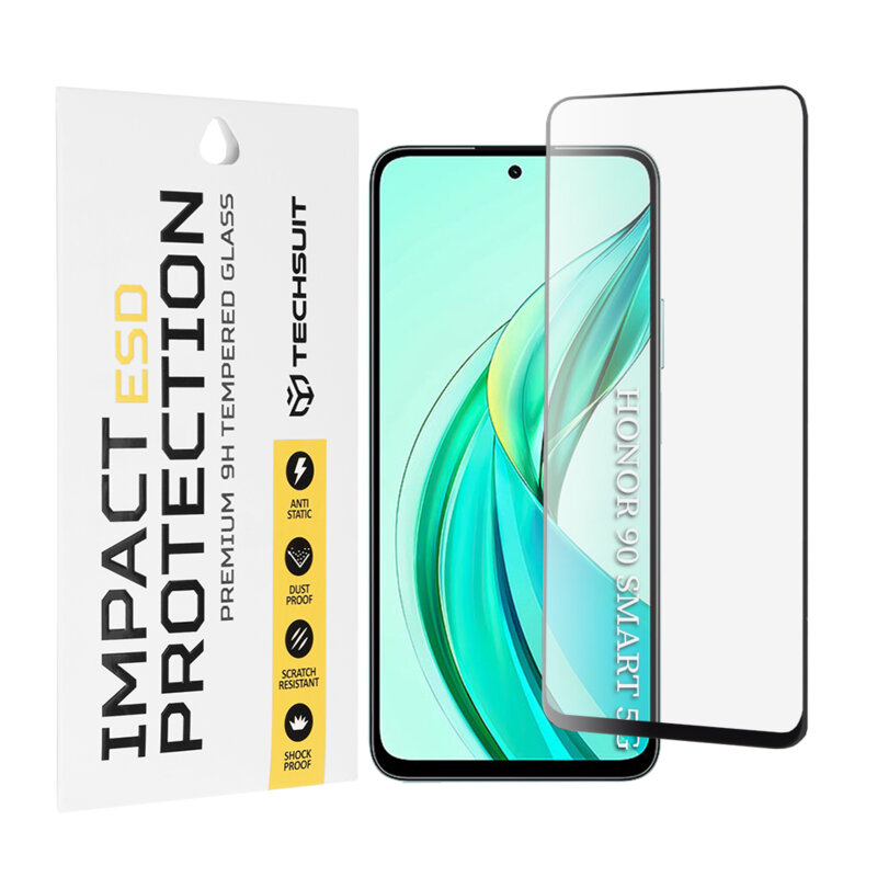 Folie sticla Honor 90 Smart Techsuit ESD Glass, negru
