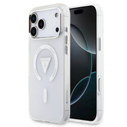 Husa iPhone 17 Pro Max originala Guess IML Gradient Triangle Logo MagSafe, transparenta, GUHMP17XHGTMLCGT