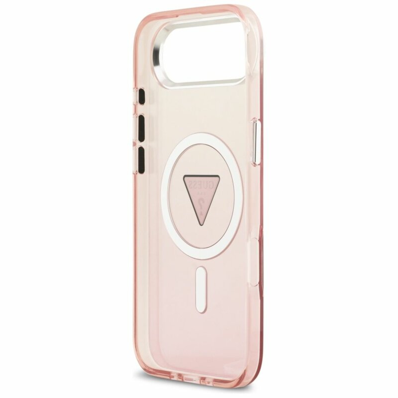 Husa iPhone 17 Air originala Guess IML Gradient Triangle Logo MagSafe, roz, GUHMP17MHGTMLCGP