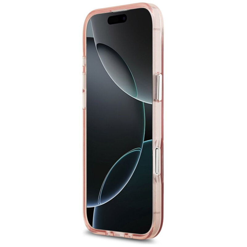 Husa iPhone 17 Air originala Guess IML Gradient Triangle Logo MagSafe, roz, GUHMP17MHGTMLCGP