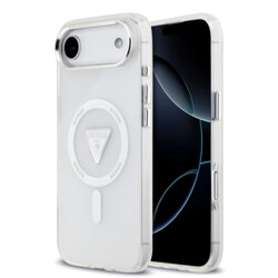 Husa iPhone 17 Air originala Guess IML Gradient Triangle Logo MagSafe, transparenta, GUHMP17MHGTMLCGT