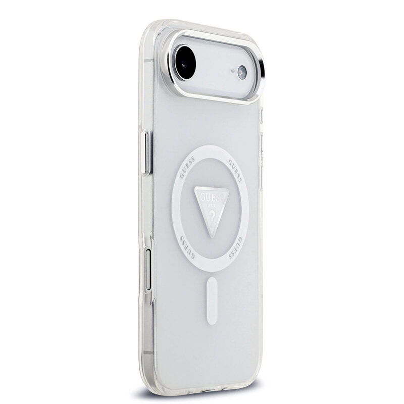 Husa iPhone 17 Air originala Guess IML Gradient Triangle Logo MagSafe, transparenta, GUHMP17MHGTMLCGT