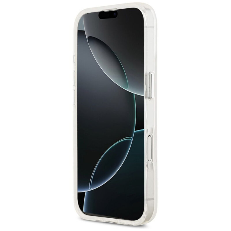 Husa iPhone 17 originala Guess IML Gradient Triangle Logo MagSafe, transparenta, GUHMP17SHGTMLCGT