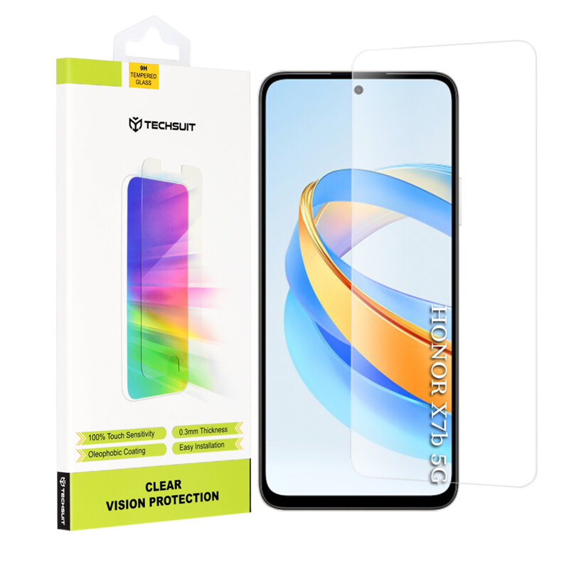 Folie sticla Honor X7b 5G Techsuit Clear Vision Glass, transparenta