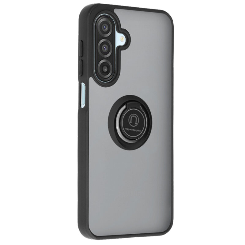 Husa Samsung Galaxy A17 4G Techsuit Glinth cu inel suport stand magnetic, negru