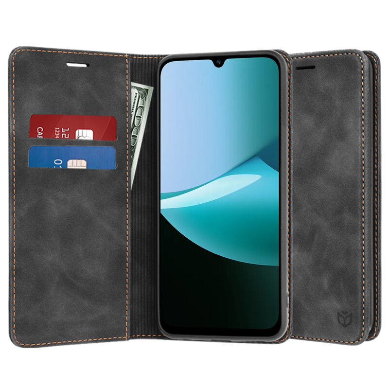 Husa piele Xiaomi Poco C85 4G Techsuit Confy Cover, negru