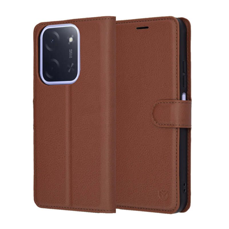 Husa Xiaomi Poco C85 4G Techsuit Leather Folio, maro