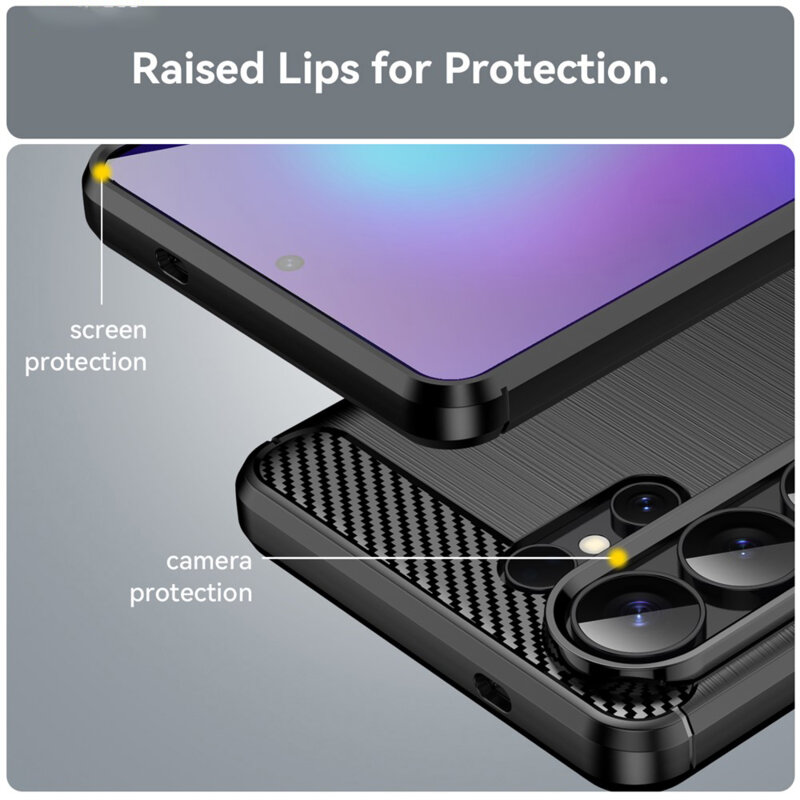 Husa Xiaomi 17 Techsuit Carbon Silicone, negru