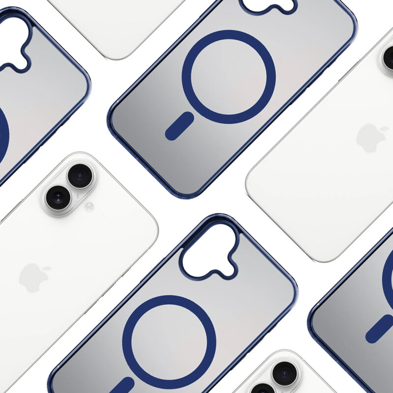 Husa iPhone 17 premium 3mk Frosty MagCase, albastru